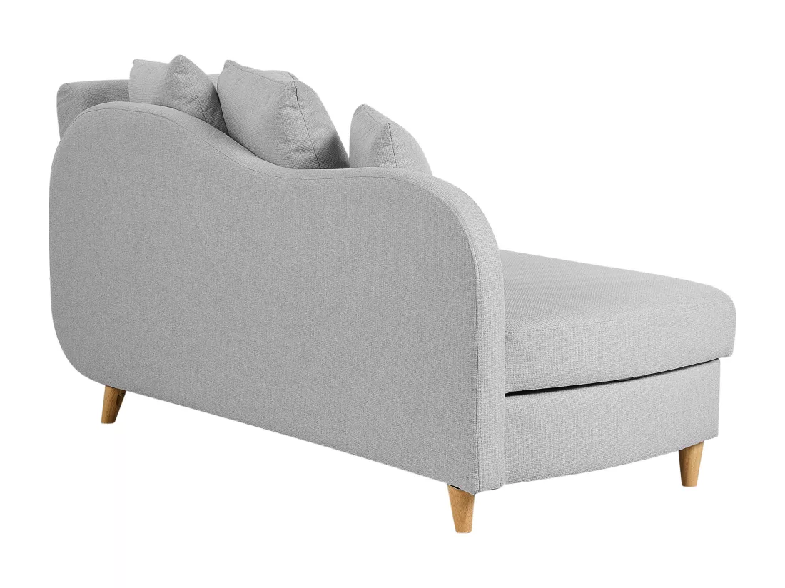 Chaise longue côté droit en tissu gris clair MERI II