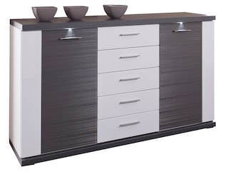 CASAVANTI Sideboard MANHATTAN Hochglanz Weiß ca. 156 x 90 x 42 cm