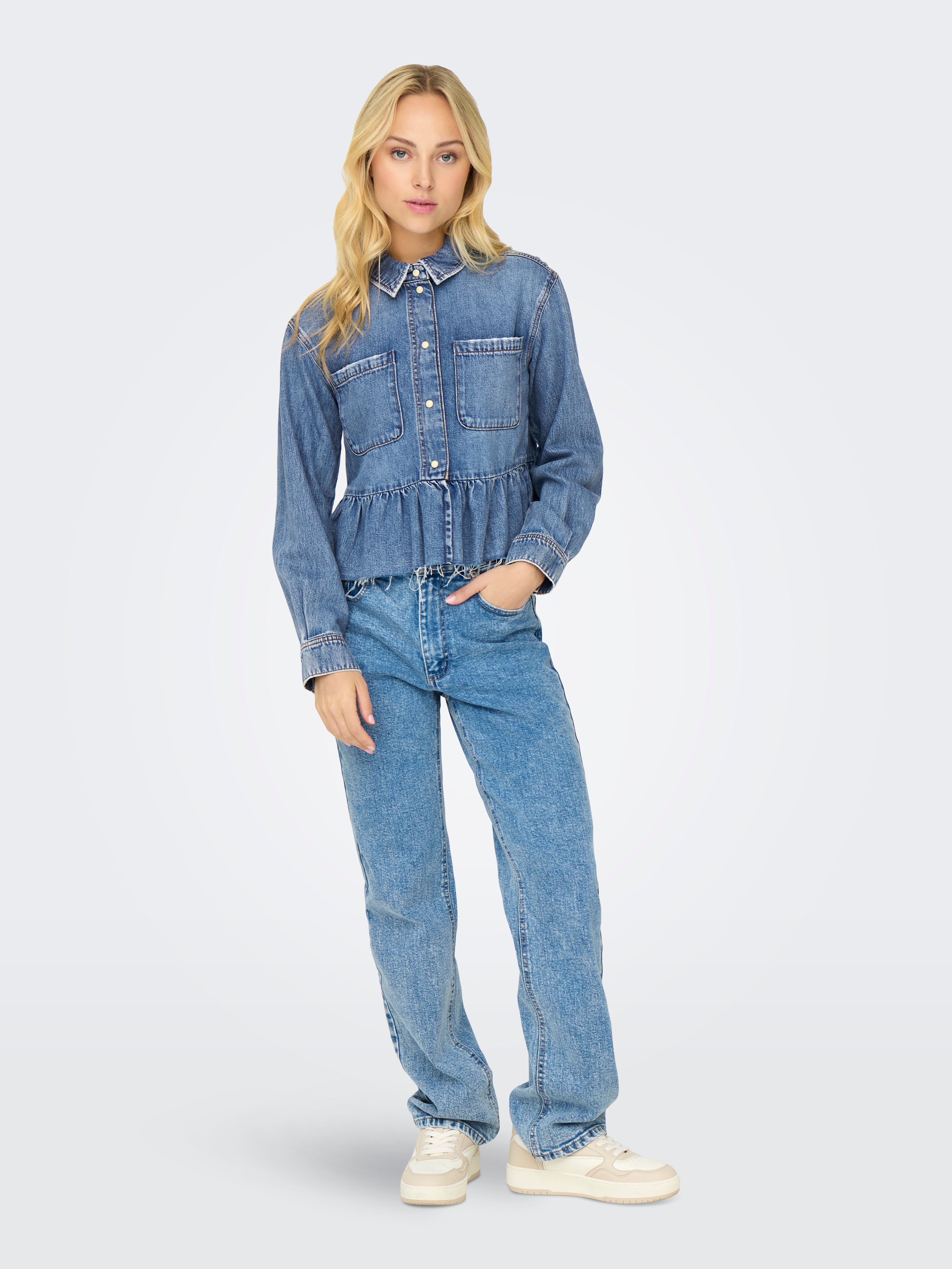 ONLELLI Hemd Medium Blue Denim