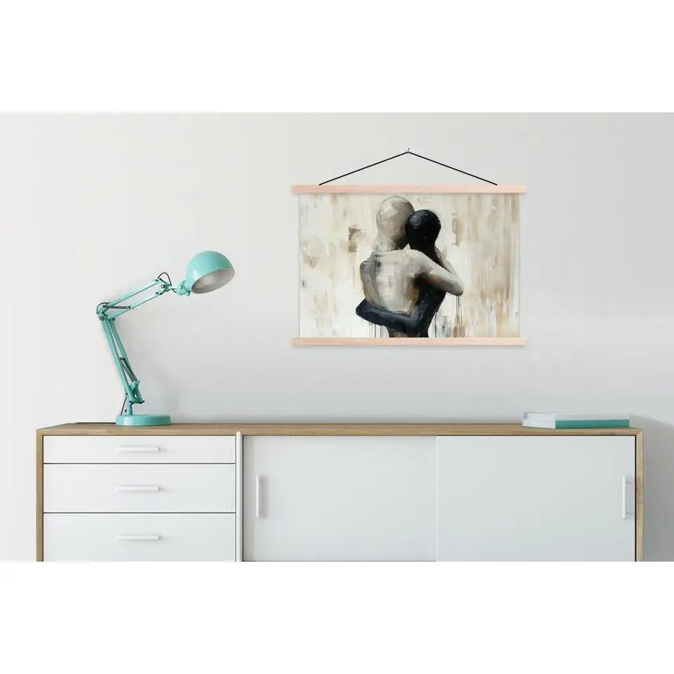 MuchoWow - Schoolplaat/ wandhanger - Abstract - Liefde - Zwart wit - M