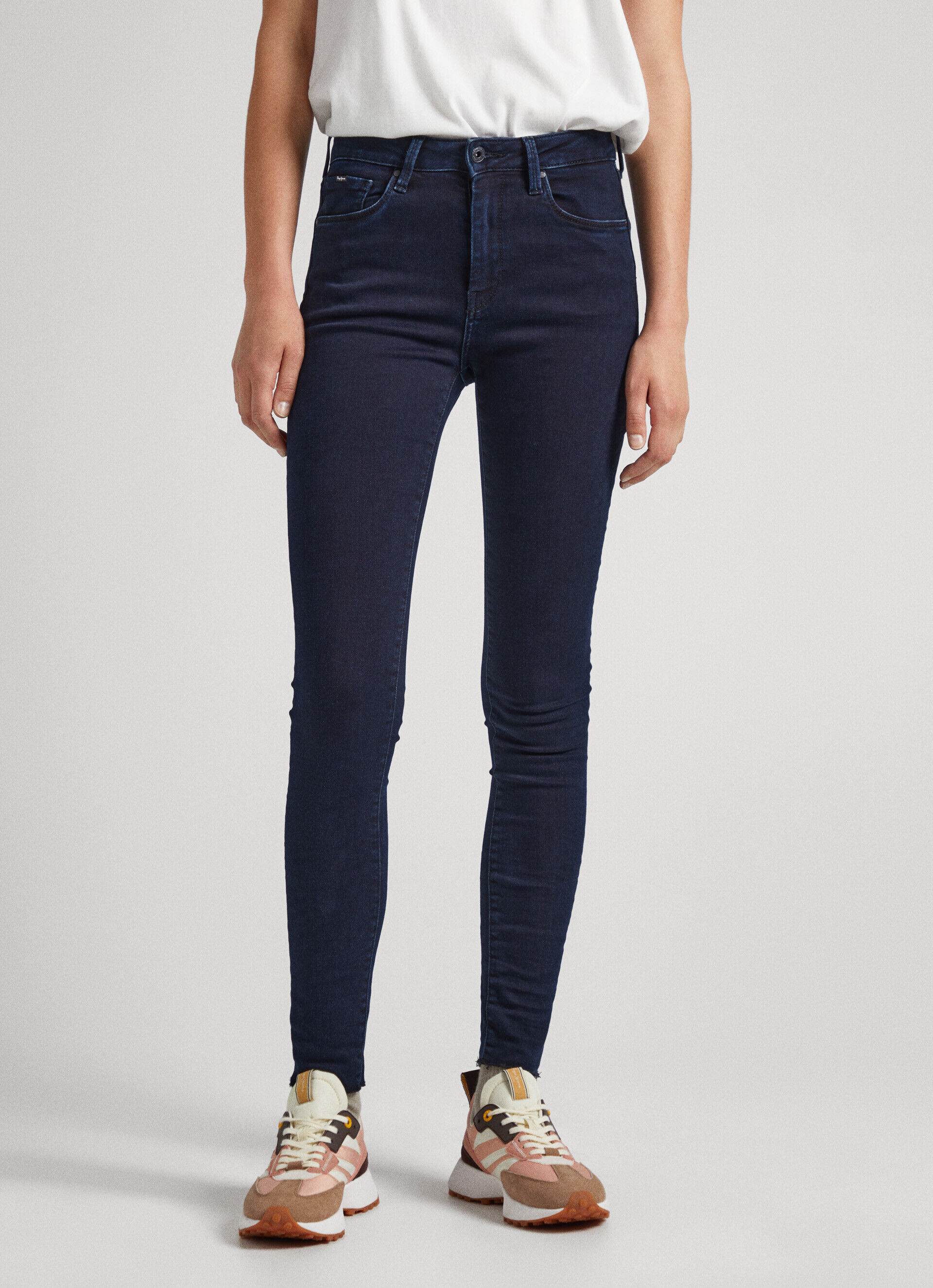 Calça jeans skinny de cintura alta estilo regent fit - jeans