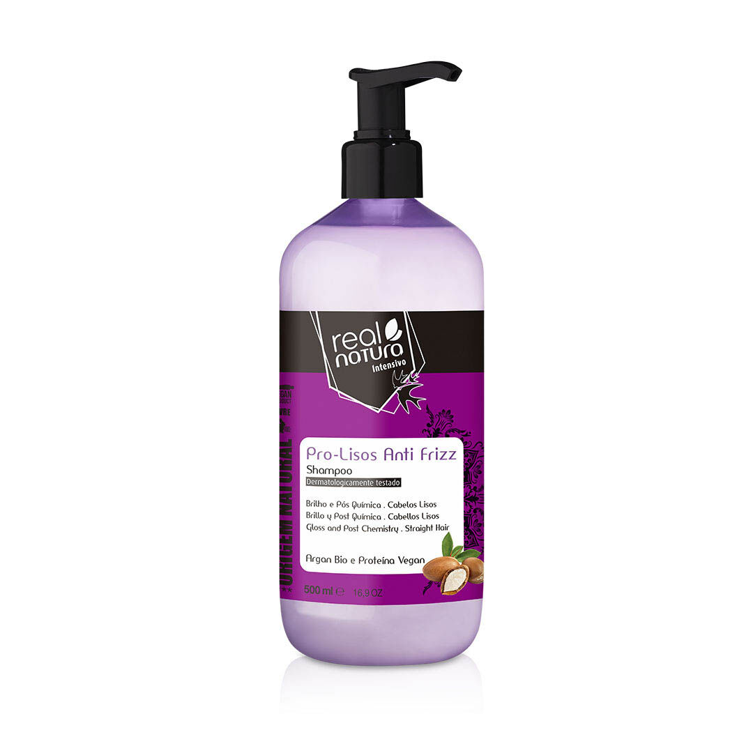 REAL NATURA Pro lisos Anti frizz Champô - 500ml