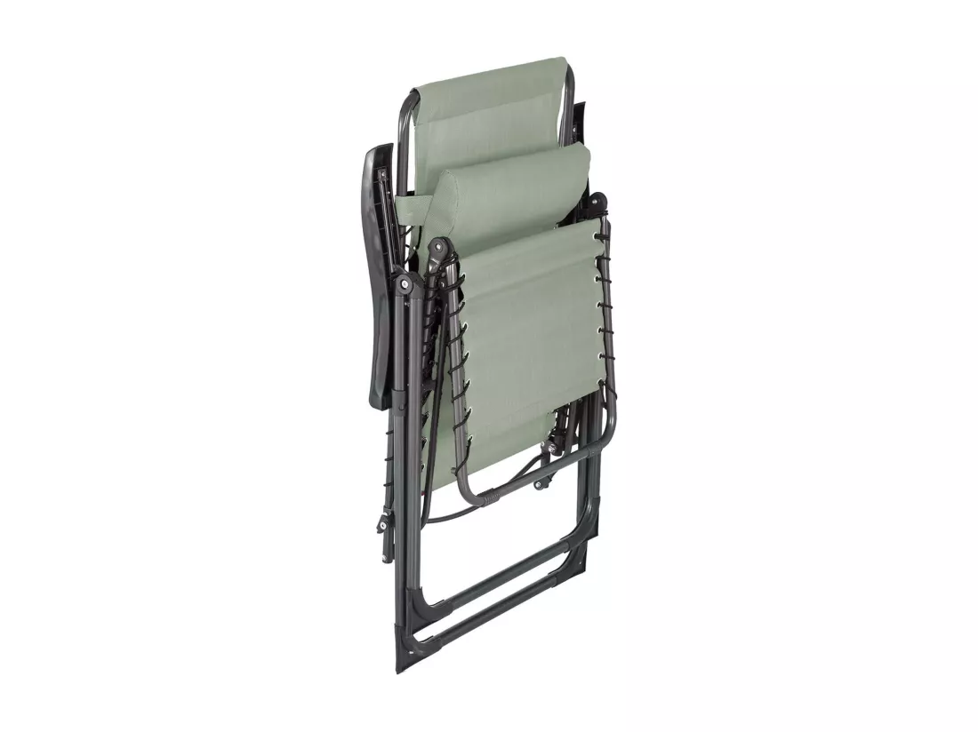 Chaise Longue Gravité Zéro Rebecca Mobili Jais 113x66x104 Polyester Acier Vert Gris Foncé