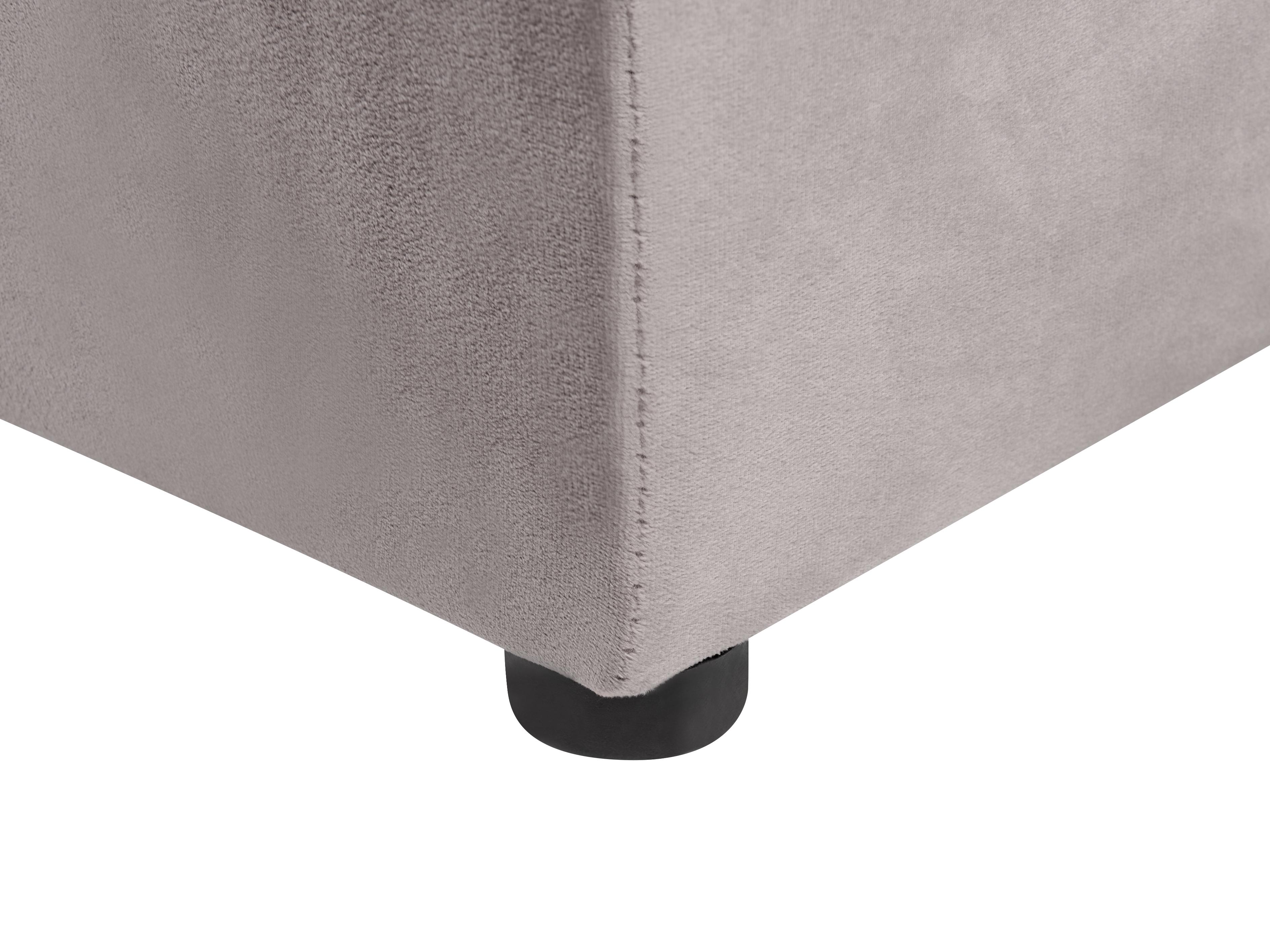 Bed met opbergbankje Fluweel NOYERS 180 x 200 cm Grijs