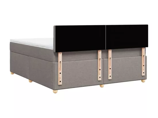 Sommier à lattes de lit avec matelas Taupe 180x200 cm Tissu