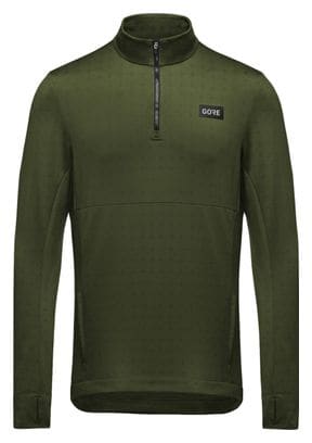 Maillot Manches Longues Running Gore Wear Thermal 1/4 Zip Kaki