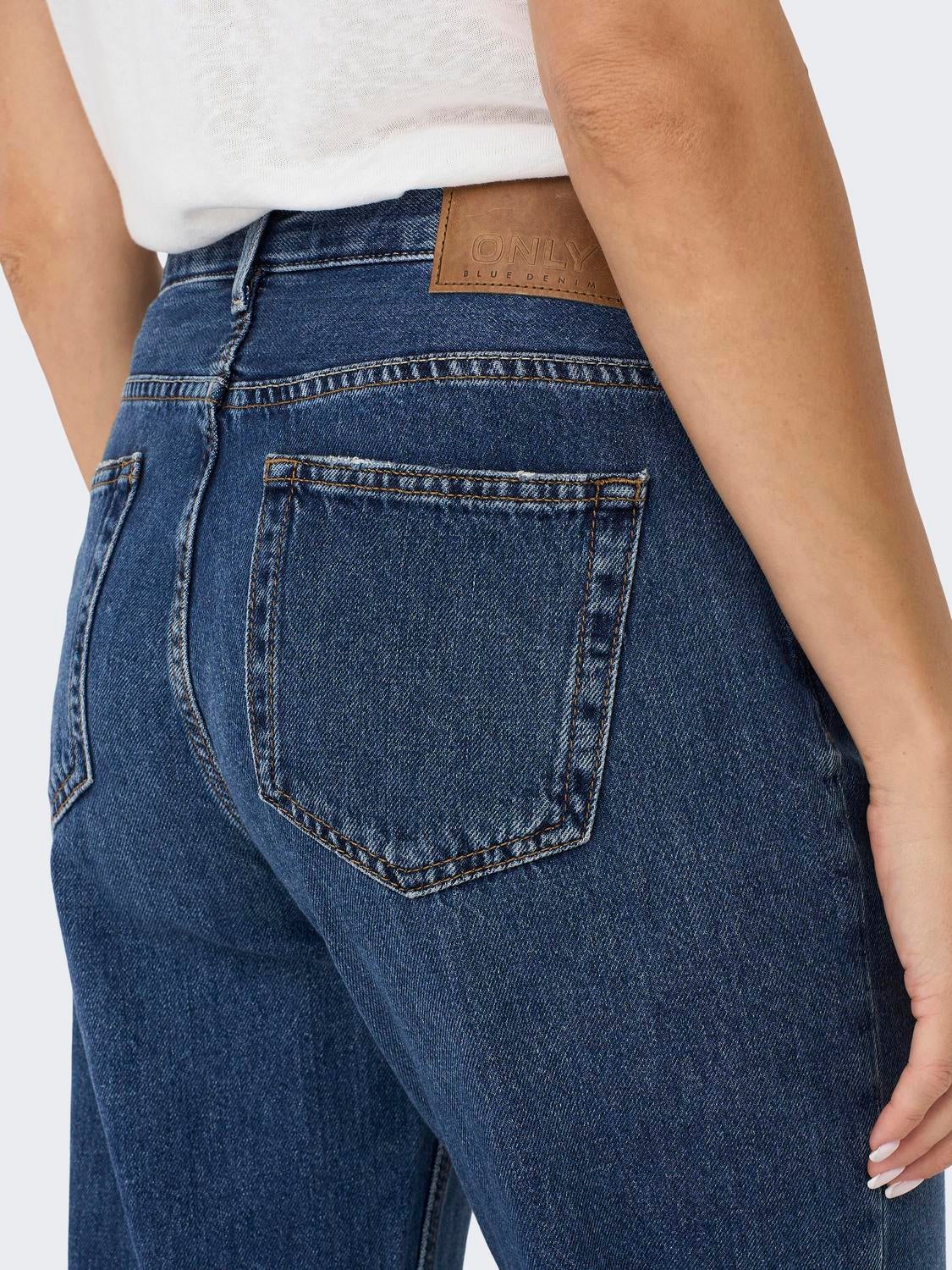 ONLJACI Mittlere Taille Gerade geschnitten Jeans Medium Blue Denim