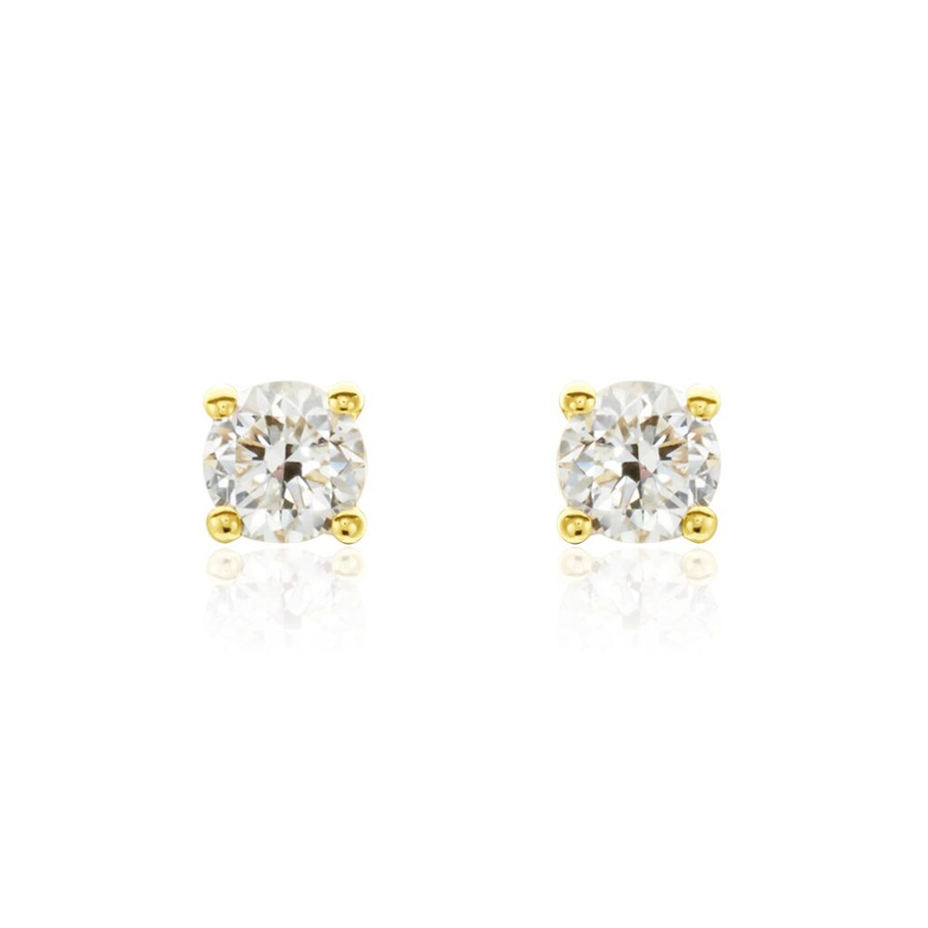 Boucles D'oreilles Puces Or Jaune Victoria Diamants