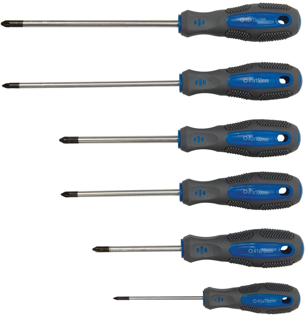 Silverline  Schraubendreher Set, 100-teilig    Handwerkzeuge mit ergonomischen Weichgriffen