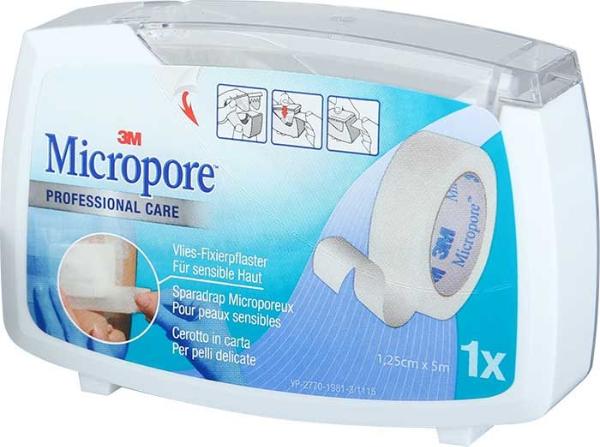 MICROPORE Rollenpflaster mit Dispenser 12.5mmx5m weiss 1 Stk