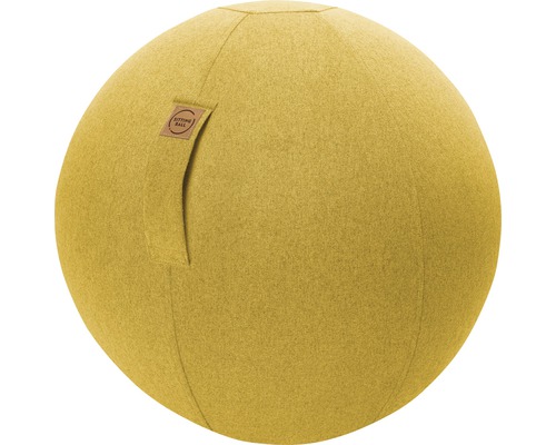 Opblaasbare oefenbal/zitbal, vilt, mosterdkleur, Ø 65 cm
