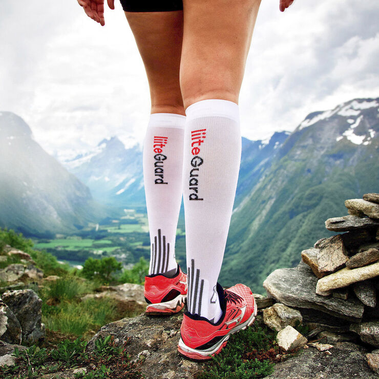Liiteguard Shin-Tech Grip løbestrømper Hvid