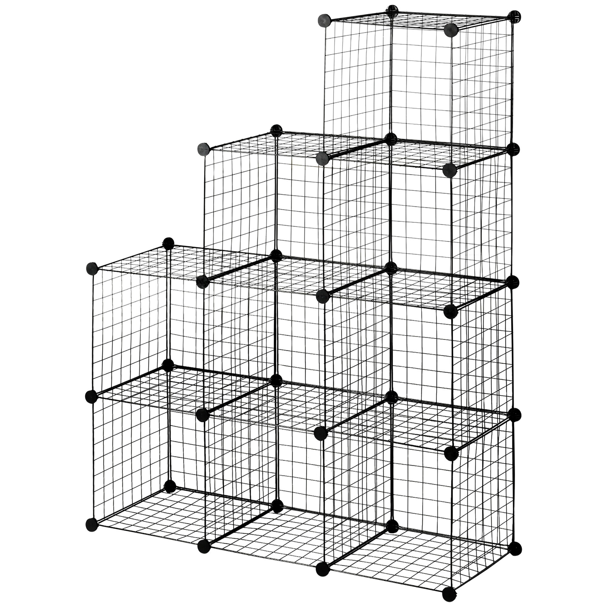 HOMCOM Regalsystem mit DIY-Funktion schwarz 35L x 35B x 35H cm