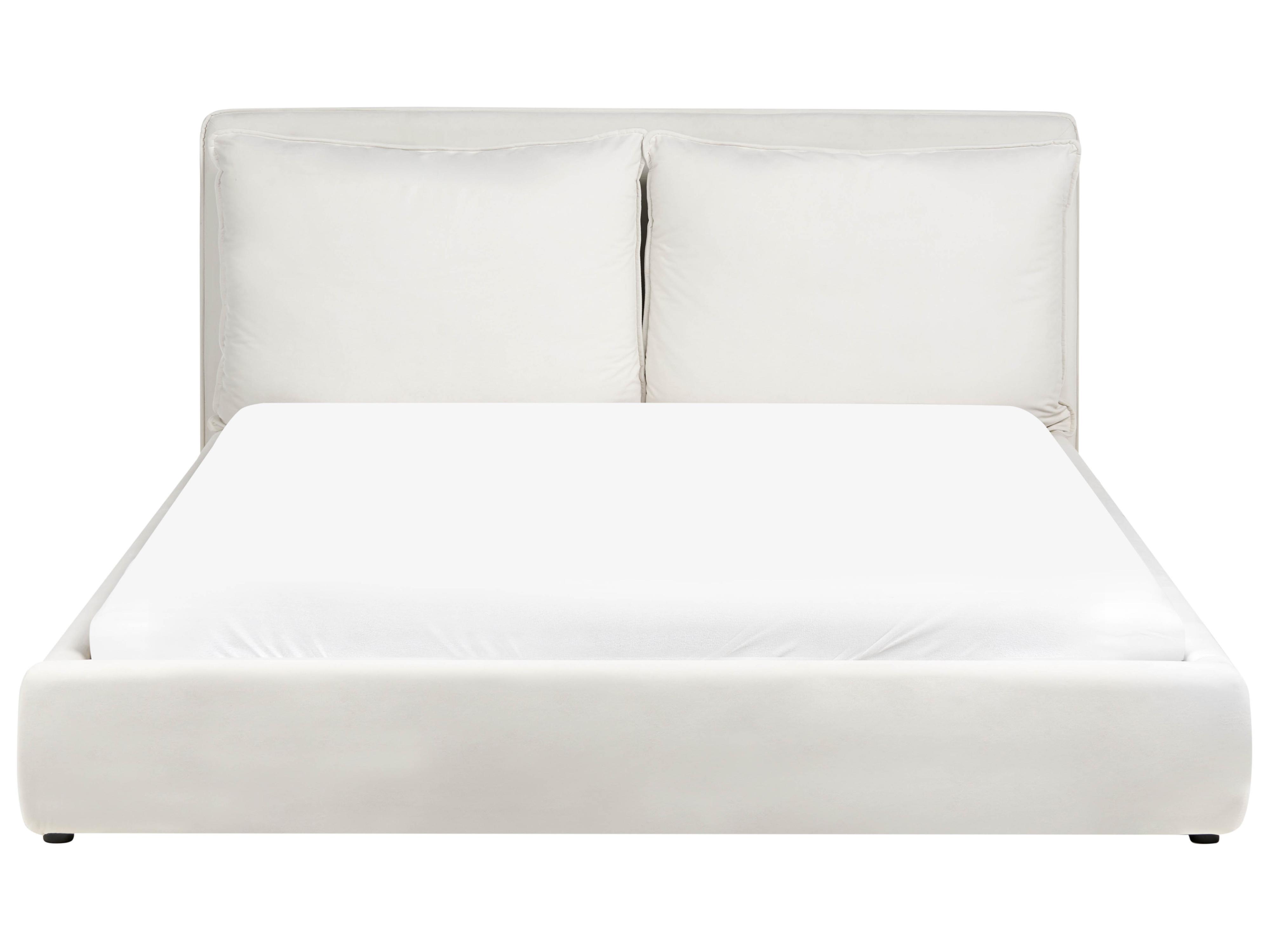 Waterbed Fluweel BAJONNA 180 x 200 cm Gebroken wit