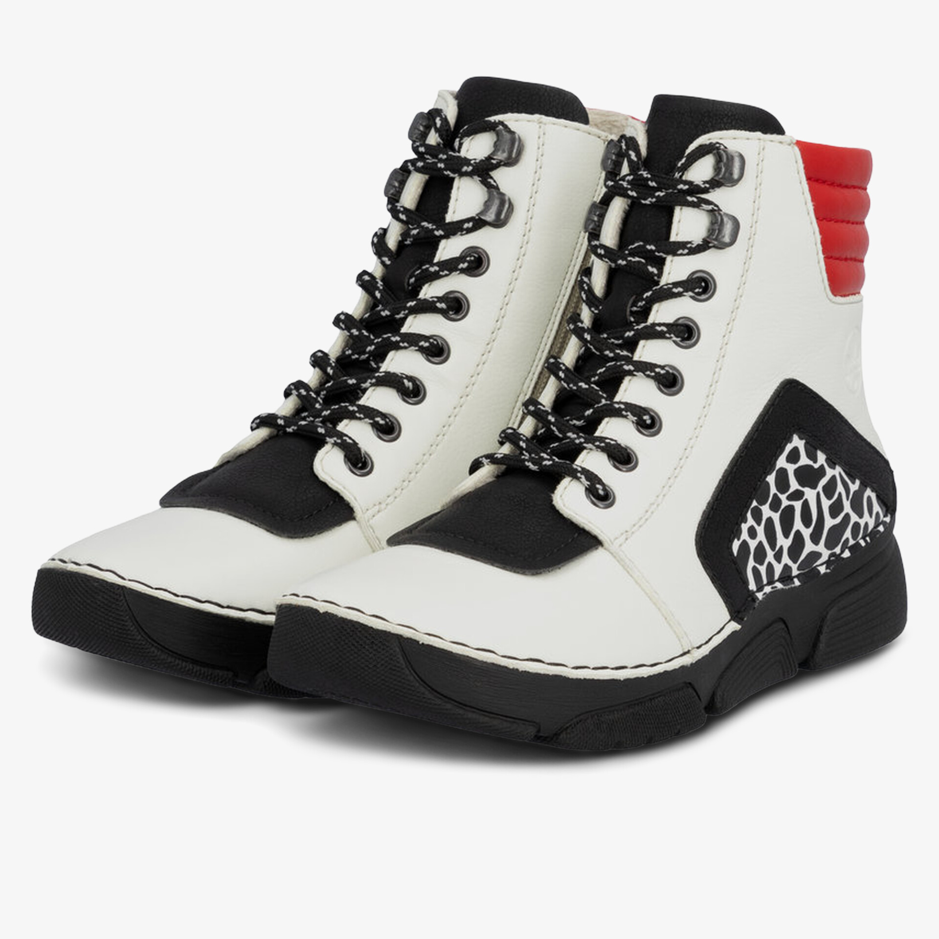 rieker Damen Schnürstiefeletten weiß