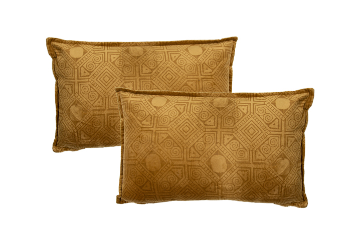 Velvet kussen Donna mustard 50x30