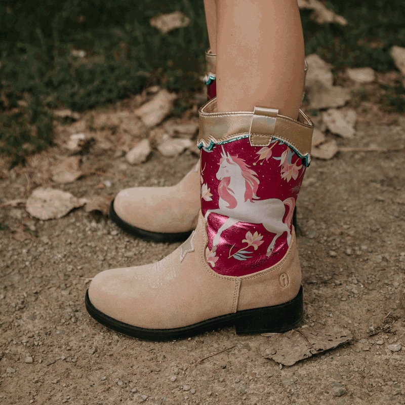 Shoesme Metallic-Rosa Westernstiefel