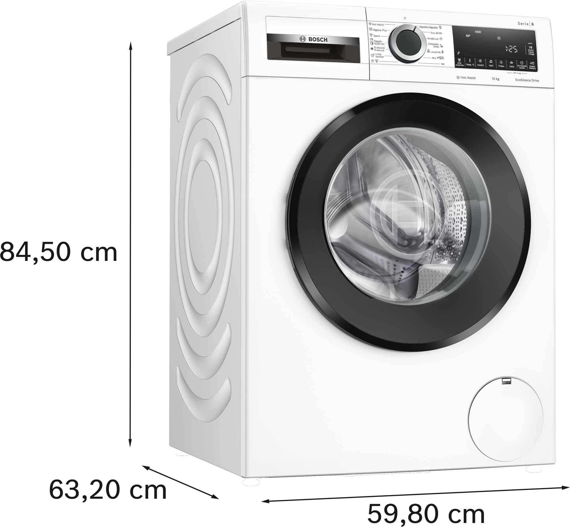 Máquina de lavar roupa de carregamento frontal Série 6, 10 kg, 1400 rpm, WGG254Z1ES