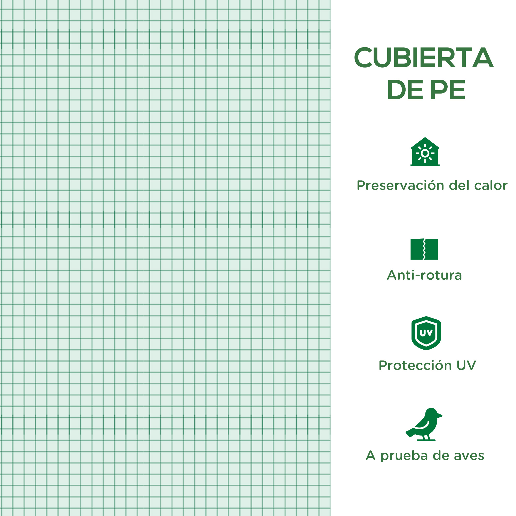 Estufa túnel Outsunny com cobertura de substituição, 4 janelas e porta com proteção UV para cultivo de plantas e flores em jardins ou terraços, 2,5 x 2 x 2 m, verde.