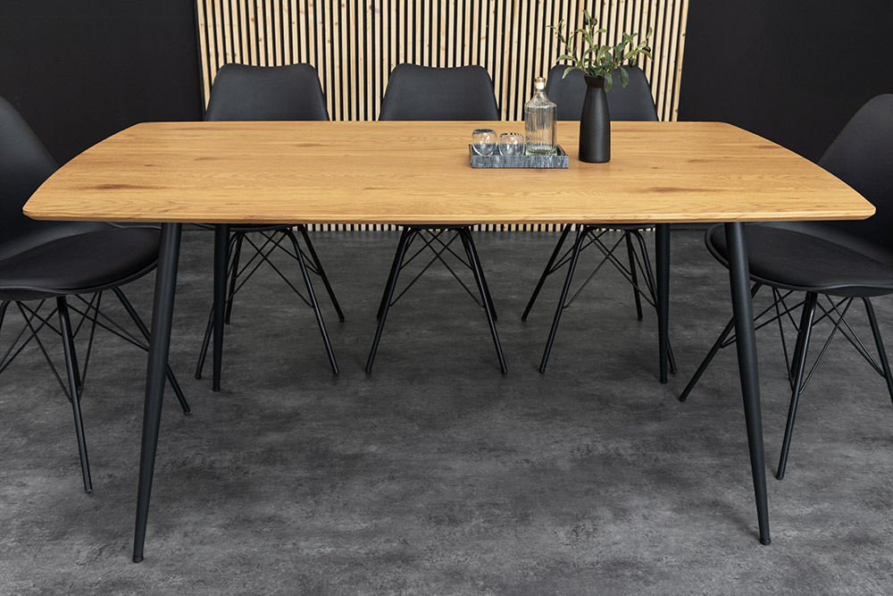 Industrial Esstisch APARTMENT 140cm natur Wildeiche schwarzes Metallgestell