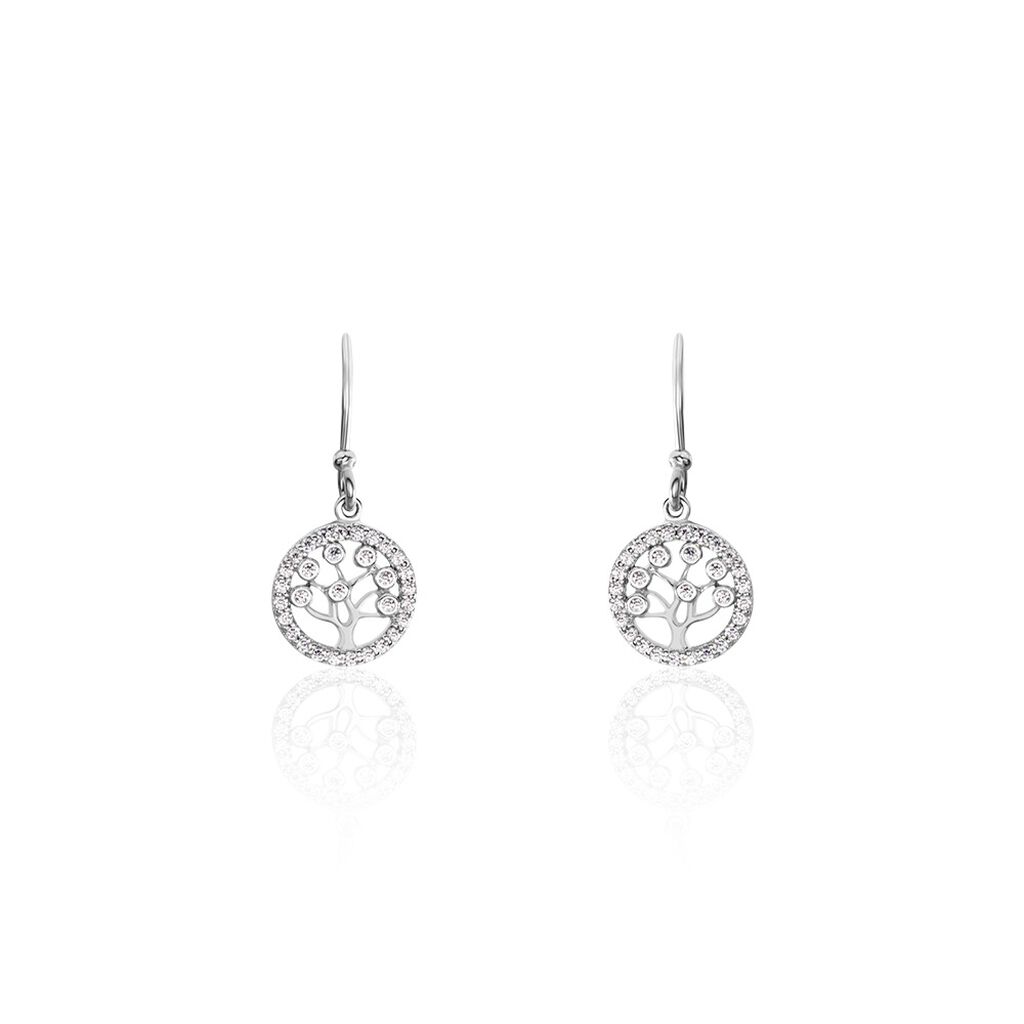 Boucles D'oreilles Pendantes Chimere Argent Blanc Oxyde De Zirconium