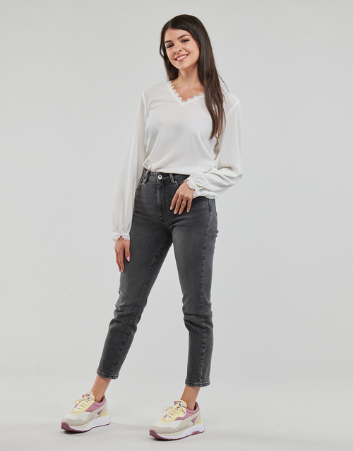 Only - ONLNOVA FR VERSA V-NECK L/S LACE TOP PTM - Beige
