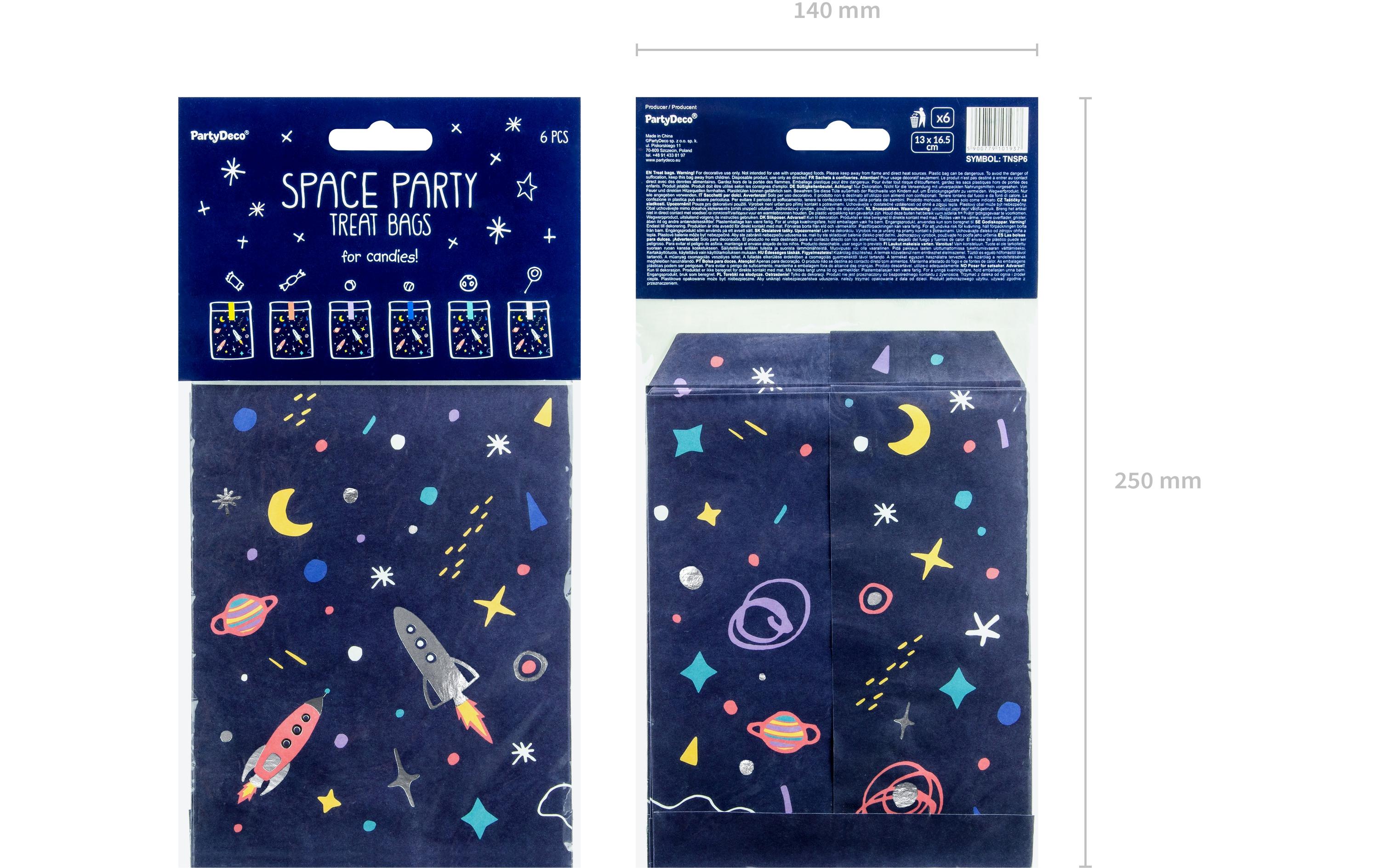 Geschenktüte Kosmos 6 Stück, BlauSüssigkeitenbeutel