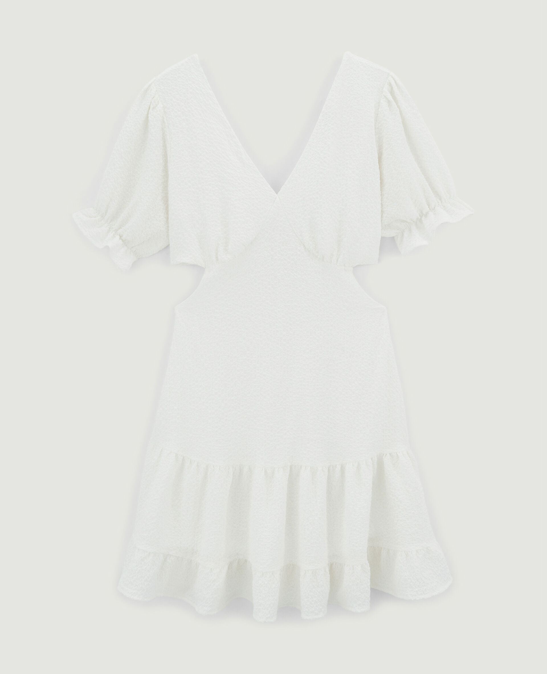 Robe volantée dos-nu - Blanc