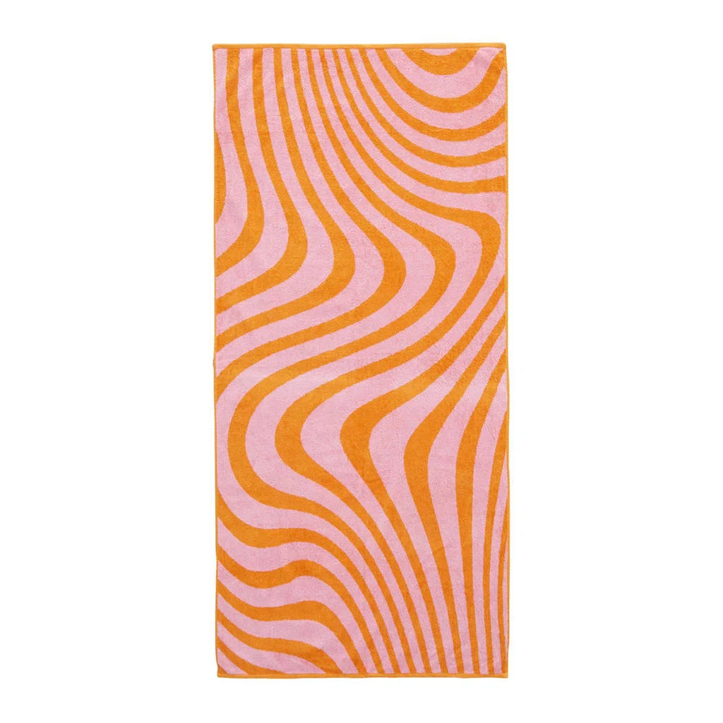Perfecte strandhanddoek!strandlaken Swirl (roze) (180x100 cm)