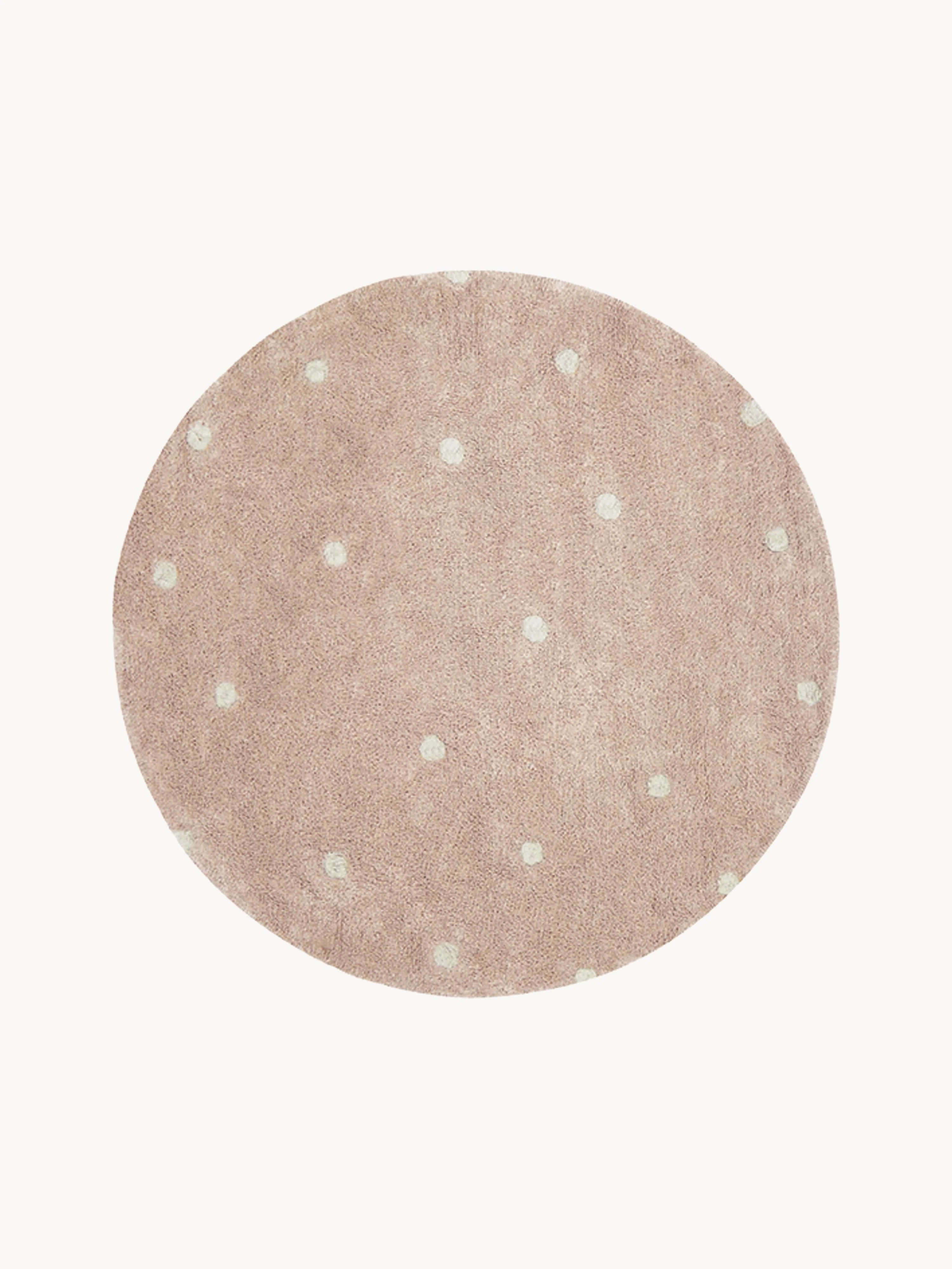 Handgetuft rond vloerkleed Dot met hoog-laag effect, wasbaar