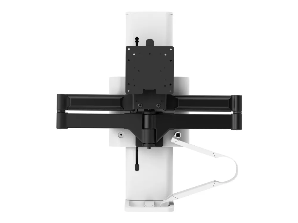 Ergotron TRACE - Monteringssæt (drejetap, base, VESA-mellemrumsstykke, løftekolonne, forlængerarme, 2-delt skrivebordsklemme, kabeladministrationskanal) - Constant Force Technology - for LCD display - hvid - skærmstørrelse: 21.5-38