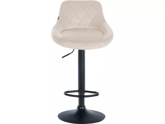 Tabouret de bar - Tissu & Noir - Crème - Lazio