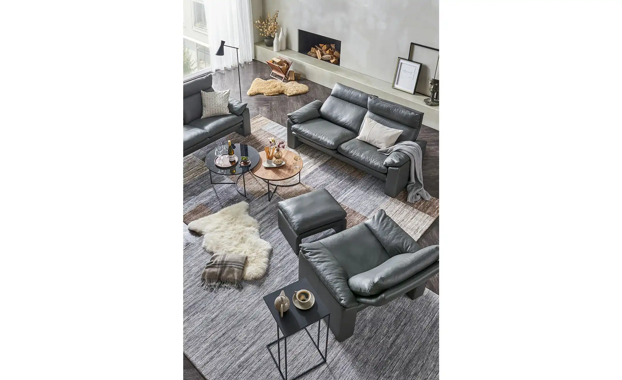 erpo just relax Ledersofa mit Relaxfunktion JR960 Bari