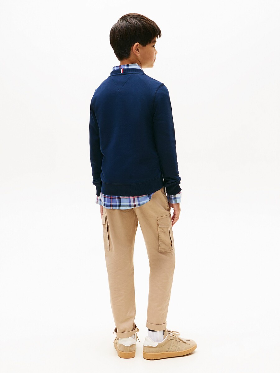 TOMMY HILFIGER<br>Suéter liso com gola redonda