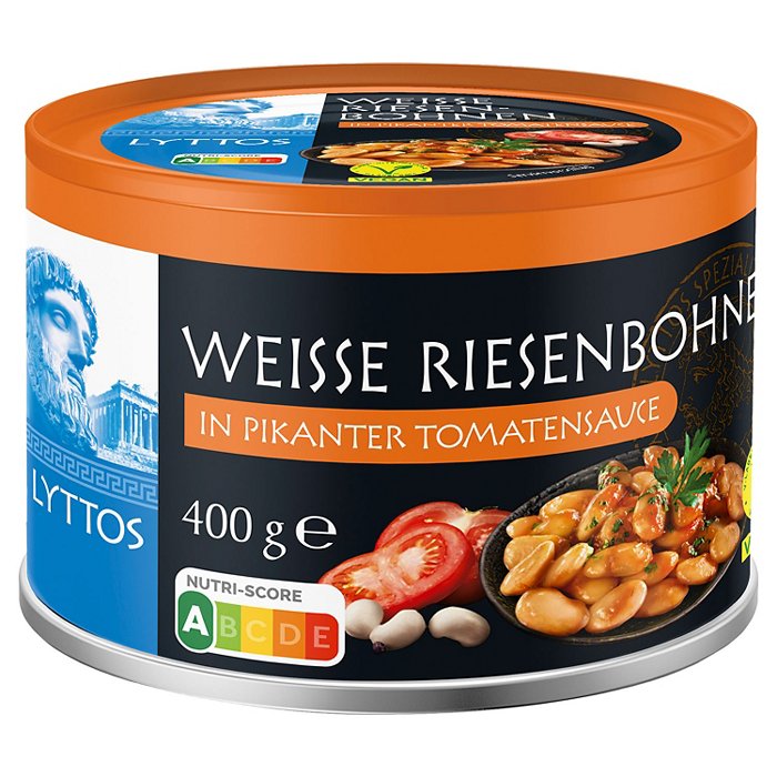LYTTOS Weiße Riesenbohnen / Kichererbsen 400 g, Pikant