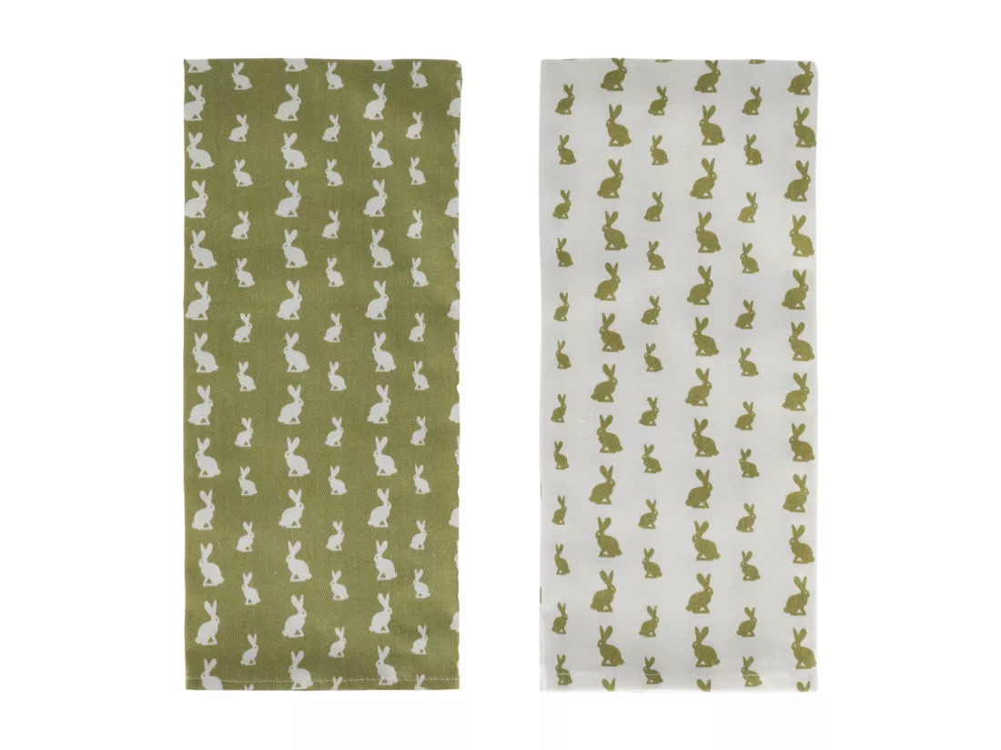 Ensemble De Torchons Hare Vert Foncé 45 x 70