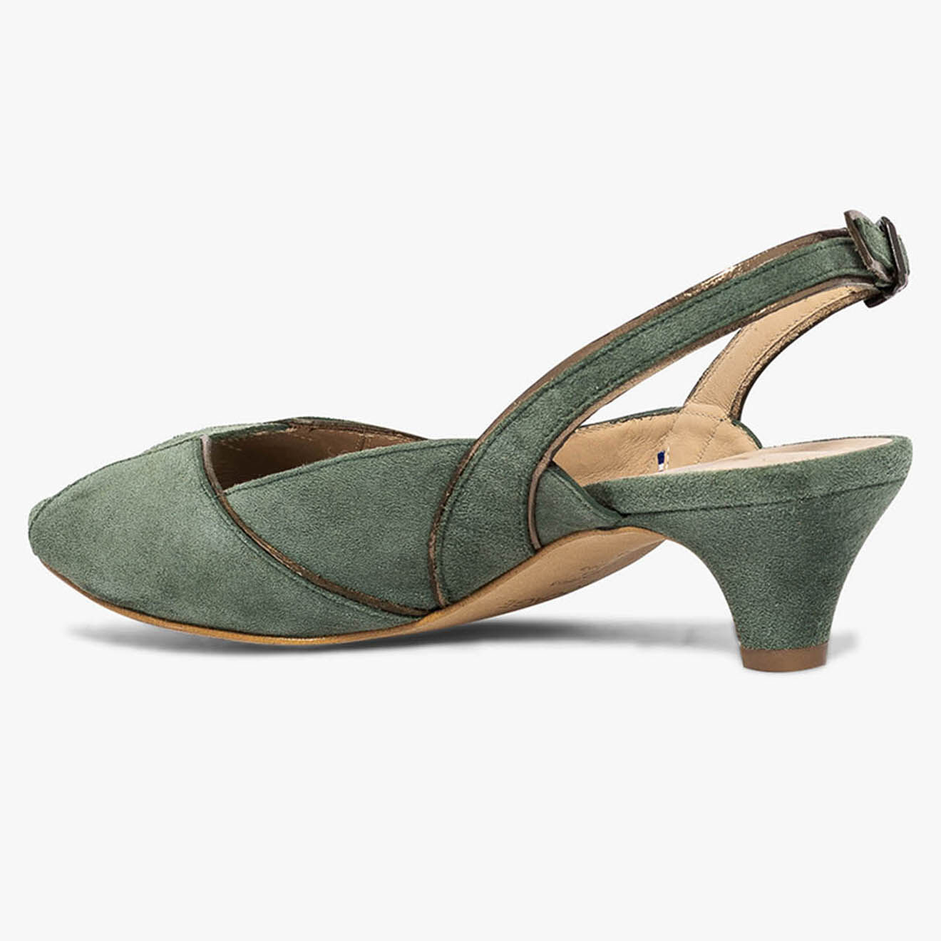 Bocage Slingbacks  de Cuir Hervea sauge