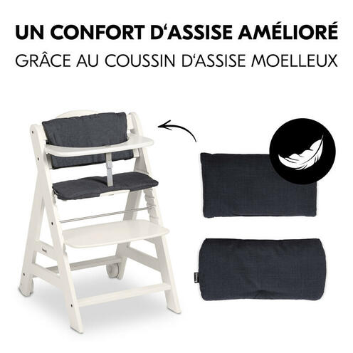 Chaise haute Beta+ avec accessoires - Blanc - HAUCK