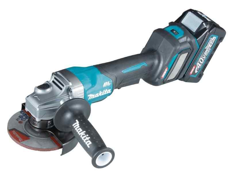 Makita GA032GM201 40 V Max Haakse slijper 125 mm (2x4,0 Ah)  1 snellader, in mbo,x met veiligheidsschakelaar