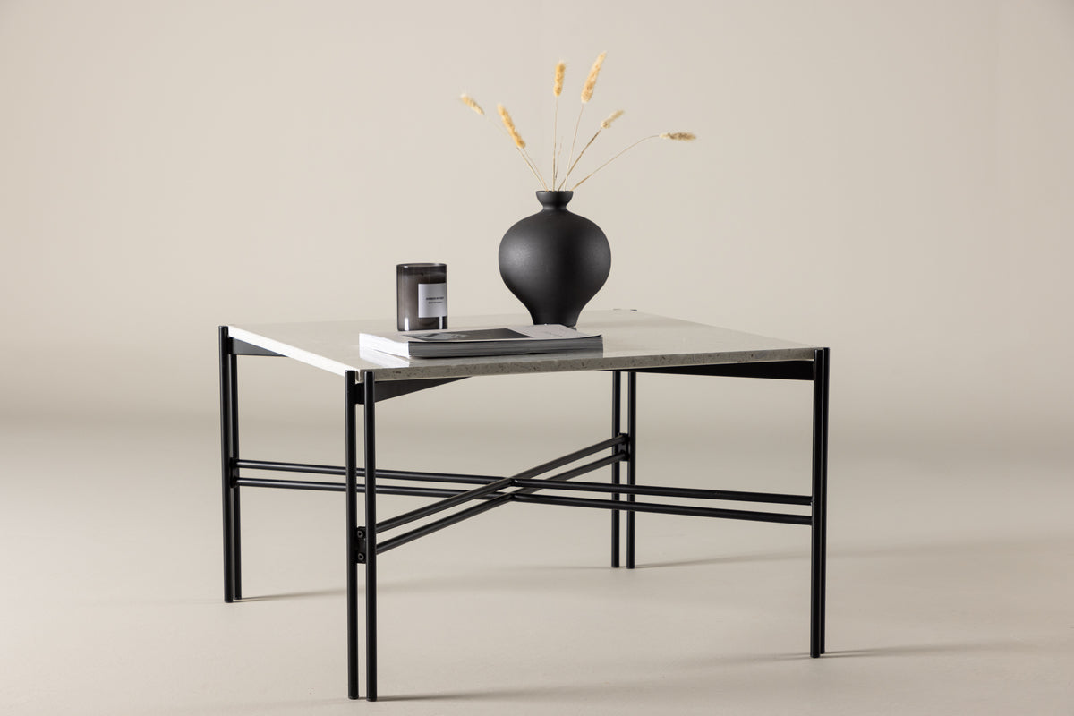 Voldby Salontafel - 75 x 75 cm - wit Terrazzo
