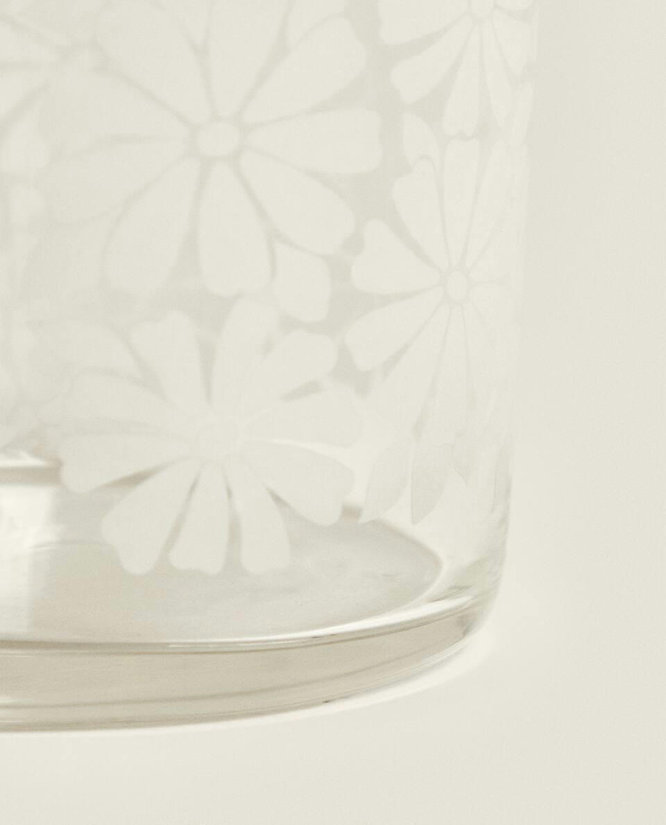 COPO DE VIDRO FLORAL