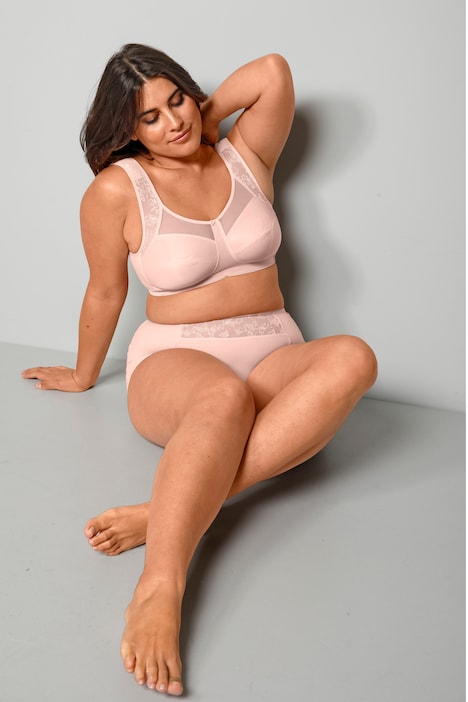 BH, ohne Softschalen, Träger mit Spitze, Mesh