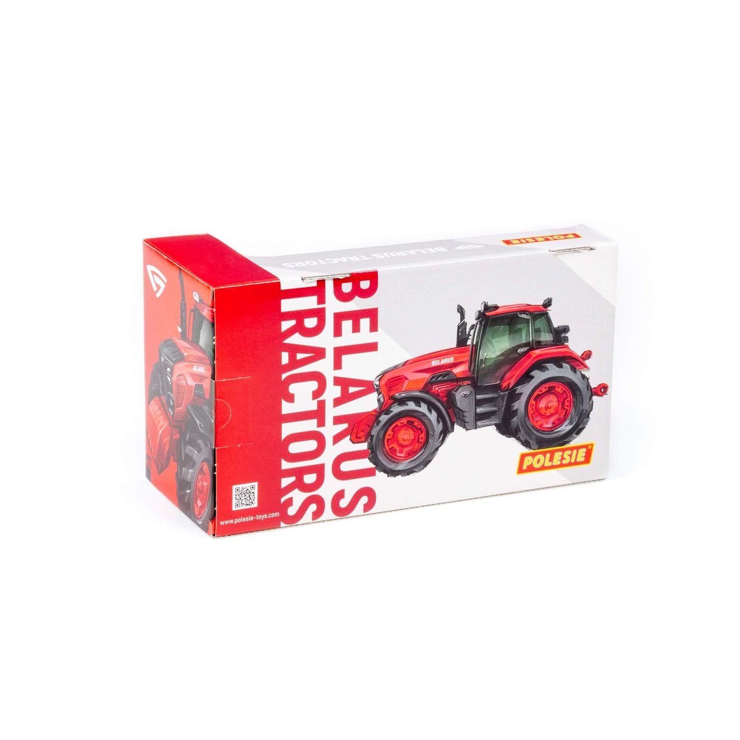 Polesie Spielzeug Traktor Radlader 91864 Frontlader, Schwungantrieb, Trecker rot
