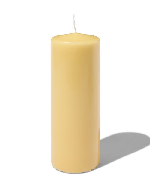 bougie brute 7 x 19 cm jaune clair
