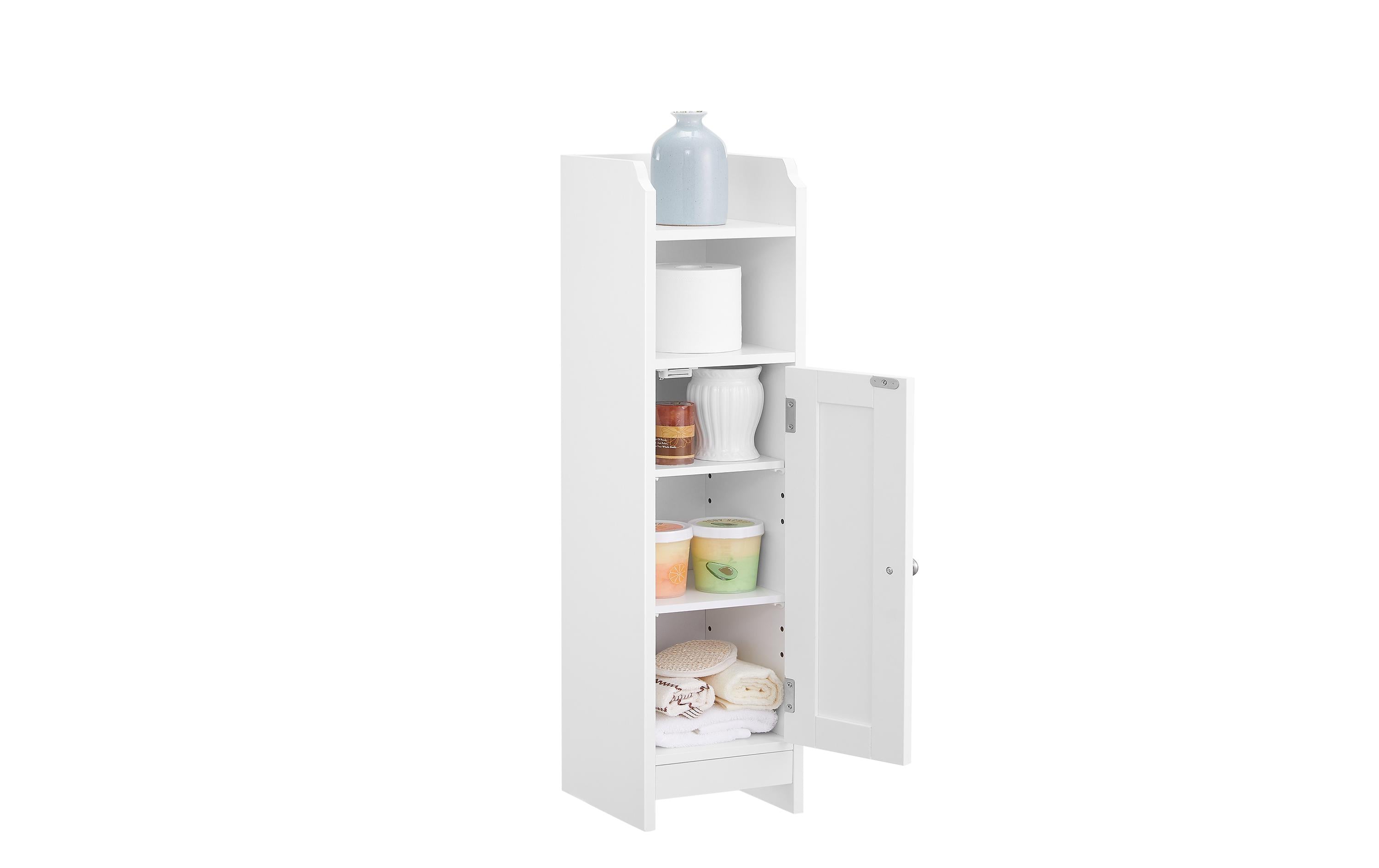 Badezimmerregal mit Tür 80 x 20 cm, WeissBadezimmerschrank