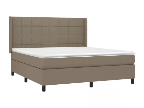 Sommier tapissier avec matelas et LED Taupe 180x200 cm Tissu