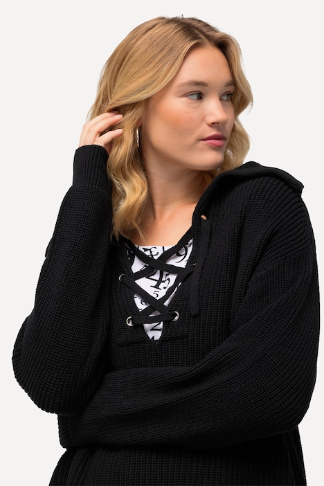 Pullover, Strukturstrick, Matrosenkragen, Langarm