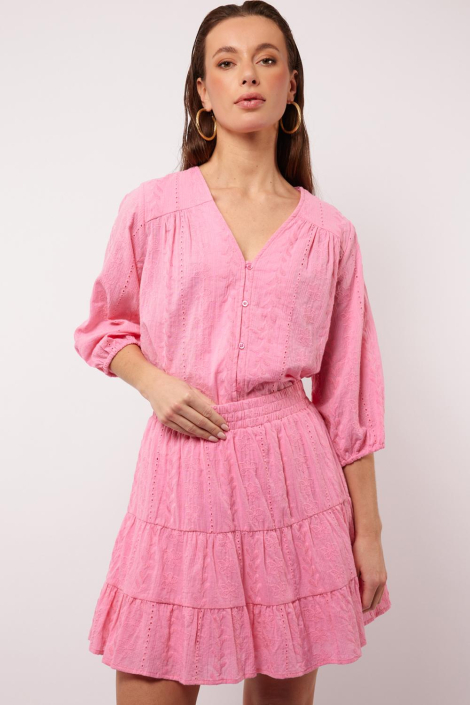 Fluresk roze dames blouse