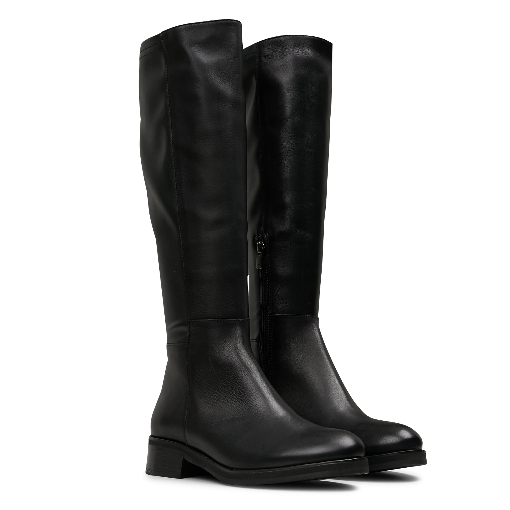 FRANCESCA - Bottes hautes en cuir lisse | Noir