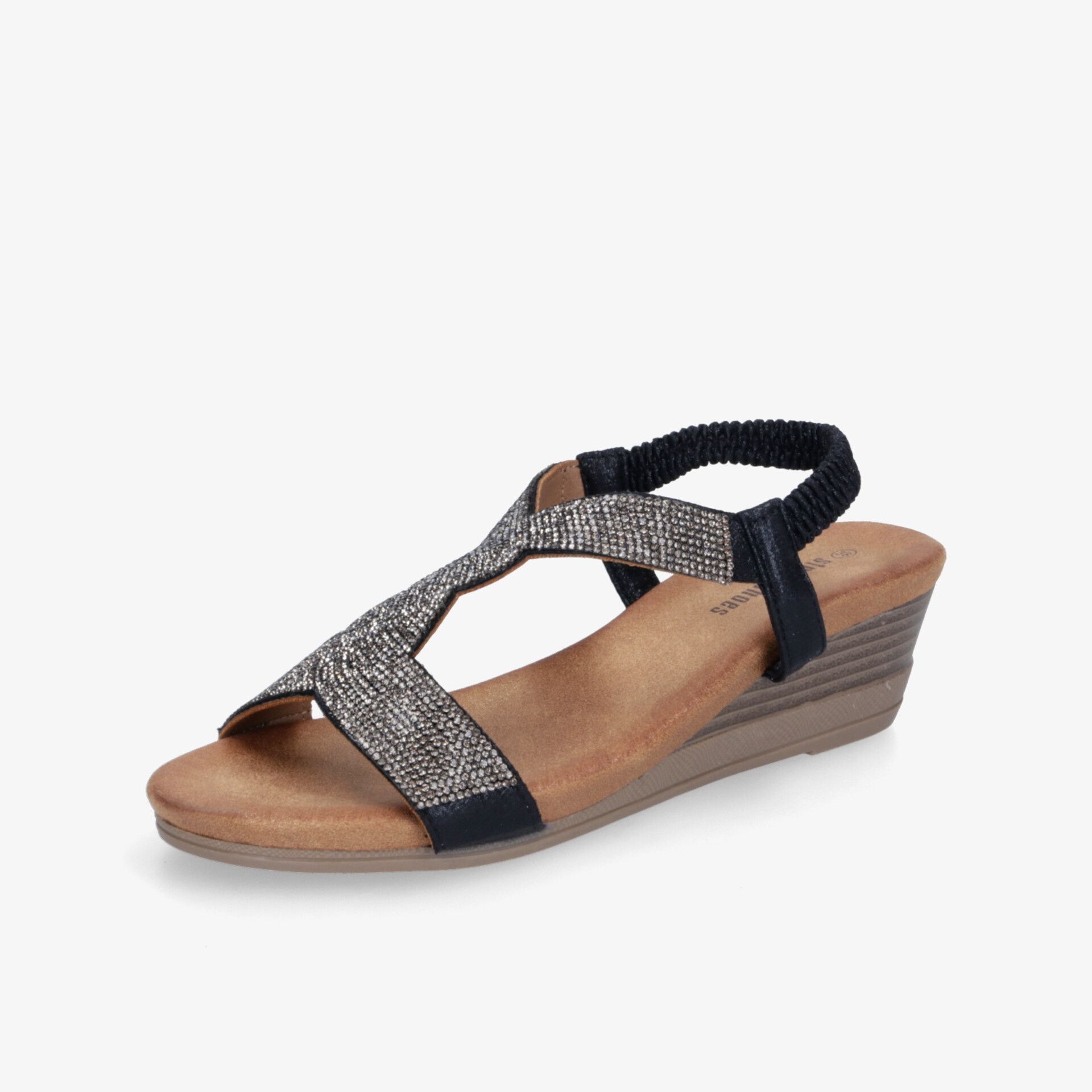 street shoes Damen Keilsandalen schwarz